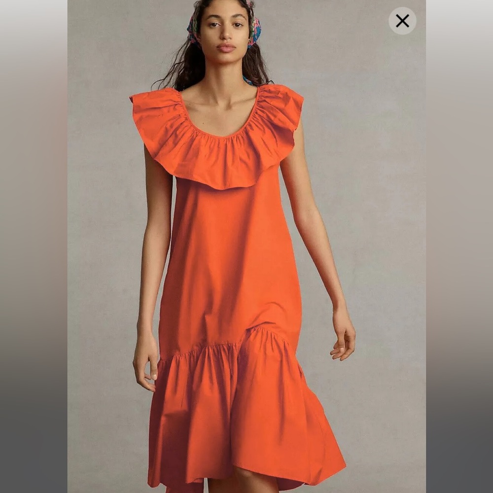 Anthropologie dress orange Whit Two